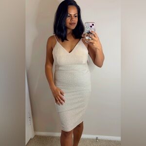 Windsor Cream Glitter Strap Mini Dress